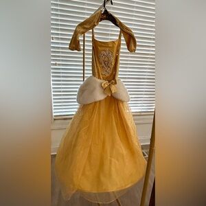 Elegant Gold Princess Belle Costume for Kids. With matching gold crown